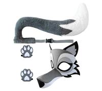 Set De Disfraz De Lobo Accesorios de Vestuario Transpirable y Utilería