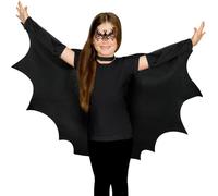 Set de Disfraz de Murciélago Vampiro Incluye Máscara de Ojos de Encaje de Halloween y Capa Negra Capa de Alas de Murciélago para Niños Fiesta de Cosplay Baile, Talla Unisex(Elegante)