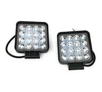 Set de dos faros de trabajo cuadrados de 16 LED y 48 W para vehículos y barcos