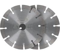 Set de dos piezas PRODIAMANT Premium Diamante Cortamuros Disco cortador Hormigón 150mm x 22,2mm PDX83.014