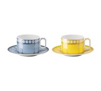 Set de dos tazas de té Signum, Porcelana, Multicolores OS