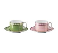 Set de dos tazas de té Signum, Porcelana, Multicolores OS