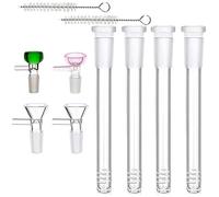 Set de Downstem y Bowl de Vidrio para Pipa de Agua - Accesorios Premium para Cachimba con Downstem 14,5mm, Bowl 14,4mm y 2 Cepillos de Limpieza (Varillas 5,5 Pulgadas + 4 Embudos de Colores)