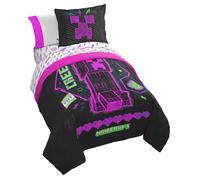 Set de edredn de tamao completo de Minecraft - La ropa de cama de nen ciberntica de 7 piezas incluye sbanas y cubiertas de almohada con una ropa