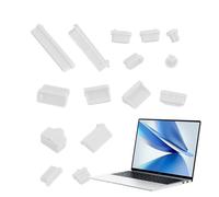 Set de enchufe de polvo para computadora portátil - Silicona 16 piezas universal | Cubierta del puerto de computadora con diseño flexible suave, protección contra el polvo, sello de puertos de puerto