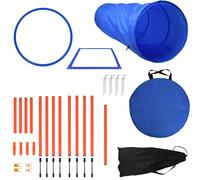 Set de Equipo de Agilidad para Perros con , Postes de Slalom, Anillos de Ajustables y de para Entrenamiento de Obstáculos