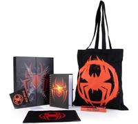 Set Regalo de Escritorio Spider-Man Miles Morales para Niño y Adolescente - Pack Papelería Licencia Oficial con Bolsa Tote Negra, Cuaderno Espiral y Estuche, Ideal para Colegio y Regalo