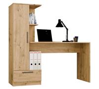 Set de escritorio y estantería COSMO Roble Artesanal