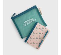 Set de escritura Siempre en positivo Mr. Wonderful - Estuche, libreta y bolígrafo