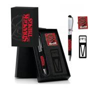 Set de Escritura Stranger Things Vecna Unisex - Bolígrafo Premium con Pin y Marcapáginas, Caja Regalo Negra y Roja, Licencia Oficial, Papelería Colección para Cole, Oficina y Fans