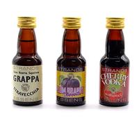 Set de Esencias: Vodka de Cereza + Brandy de Ciruela + Grappa - 3 x 25 ml, No Contiene Alcohol