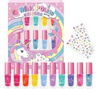 Set de Esmaltes para Niños Unicornio - 10 esmaltes peel-off a base de agua con pegatinas, Edición Magical & Fantasy, fórmula no tóxica, 5 ml, marca 100% británica