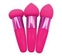 Set de esponja para licuadora de maquillaje - 3 UNIDS Foundation Puff de alta densidad, mango aplicador cosmético, seco y de doble uso | Travel Beauty Tool Concealer Blush Contour Powder Cream Vloeib