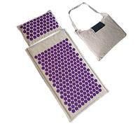 Set de Esterilla Acupresion, Kit de Masaje Esterilla Yoga,Alfombra de Acupresión Bienestar Hecha de Fibra de Coco Rrgánica y Lino de Algodón Completa Masaje de Acupuntura Para Aliviar el Dolor,Púrpura