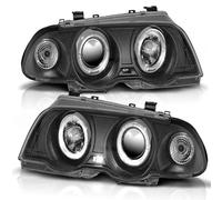 Set De Faros LED Angel Eyes Combinados Para BMW 3er E46 98-01 Negro
