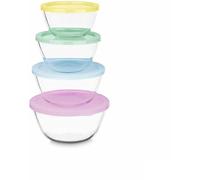 Set de Fiambreras Vidrio de Borosilicato 800 ml 1 L 1,6 L 2,1 L (4 Unidades)