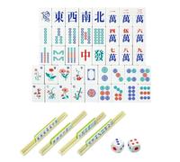 Set De Fichas Mahjong Juego Familiar Portátil Tradicional Mah Jongg