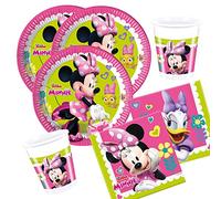 Set de fiesta de 36 piezas, diseño de Minnie Mouse - Minnie Happy Helpers - platos, vasos y servilletas para 8 niños