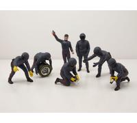 Set de Figuras 3 Fórmula 1 F1 Equipo Pit Mecánico 2020 Lila (7 Pieza) para 1:18