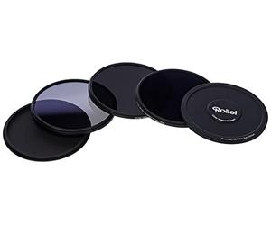 Set de filtros gris Rollei Premium de objetivo compuesto de: 1 filtro ND 8,ND 64 y ND 1000 de cristal Gorilla con anillo de aluminio de exposición prolongada con tapa protectora de aluminio.(82 mm)