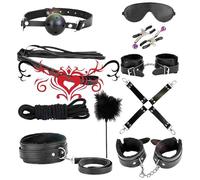 Set De Fitness De Cuero Negro -10 Piezas De Equipo Multifuncional, Banda De Resistencia, Cuerda EláStica, K18