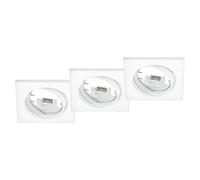 Set de focos empotrables Jura (Blanco, Diámetro: 8 cm, Cuadrado)