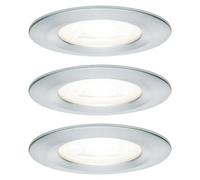 Set de focos LED empotrables Nova Reto Rigid (6,5 W, Aluminio, 3 ud., Blanco cálido, Diámetro: 7,8 cm, IP44)