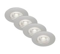 Set de focos LED empotrables redondos Kulana (20 W, Ø x Al: 9 x 2,5 cm, 4 ud., Blanco cálido, Cromo)