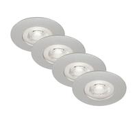 Set de focos LED empotrables redondos Kulana (20 W, Ø x Al: 9 x 2,5 cm, 4 ud., Blanco cálido, Cromo)