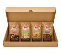 Set de Frutos Secos Surtidos - Avellanas Tostadas, Pistachos, Nueces y Almendras - Snack Saludable Rico en Proteína y Fibra - Caja de 4 Bolsas de 130 gr c/u,