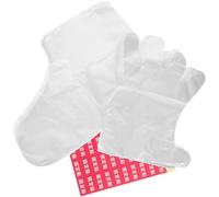 Set de Fundas Desechables para Manos y Pies Pe, Color Claro | Uso en Salón y Hogar, Diseño Antihumedad y Prevención de Fugas, Incluye Pegatinas de Fijación Estilo Aleatorio