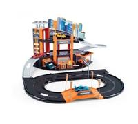 Set de garaje Majorette Motor City Plus Multi-nivel con bomba de gas y ascensor