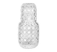 Set De Garrafa De Agua Y Vaso Para Mesita De Noche | Dispensador De Enjuague Bucal Y Jarra Transparente,Jarra Cristalina para Servir Agua,para Uso en la Cocina el Dormitorio la Mesa el Baño Hogar y