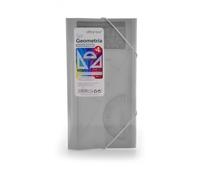 Set de Geometría Colorline - Carpeta con Gomas + Regla 30cm, Escuadra, Cartabón, Transportador y Tarjeta de Fórmulas - Cristal