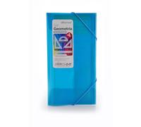 Set de Geometría Colorline - Carpeta con Gomas + Regla 30cm, Escuadra, Cartabón, Transportador y Tarjeta de Fórmulas - Azul Claro