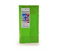 Set de Geometría Colorline - Carpeta con Gomas + Regla 30cm, Escuadra, Cartabón, Transportador y Tarjeta de Fórmulas - Verde Claro