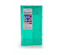 Set de Geometría Colorline - Carpeta con Gomas + Regla 30cm, Escuadra, Cartabón, Transportador y Tarjeta de Fórmulas - Turquesa