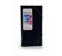 Set de Geometría Colorline - Carpeta con Gomas + Regla 30cm, Escuadra, Cartabón, Transportador y Tarjeta de Fórmulas - Negro