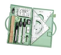Set de geometría, juego de geometría - 16 x Kit de geometría matemática | Herramientas de dibujo con de almacenamiento, suministros de dibujo gráfico para ingenieros arquitectos