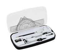 Set de Geometría, Juego de Geometría para Estudiantes, 10 Piezas Juego de Brújula de Geometría Kit, Reglas Prolongador Lápiz de Brújula Plomo Replicas Lápiz para Escuela y Oficina (Negro)