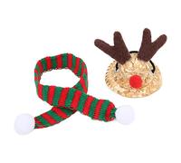 Set de Gorro y Bufanda de Santa Claus para Dragones barbudos, Disfraz navideño para Reptiles con Gorro de Alce Ajustable para lagartos, Geckos y Mascotas pequeñas, decoración (Sombrero pequeño)