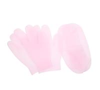 Set de Guantes y Calcetines 2 Pares Rosa de Gel para Spa en Casa | Mascarilla Hidratante para Manos y Pies, Textura de Silicona Base Panal, Ayuda a Absorber Loción