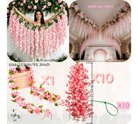 Set de guirnalda de 21 piezas de vid de glicinia con rosa artificiales, hojas de eucalipto y ajustables, decoración para de , de matrimonio, decoración de Navidad, decoración de Halloween