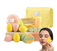 Set de Herramientas de Maquillaje | 24 Piezas Aplicador Esponja Pinceles Y Accesorios | Estuche Viaje Elegante Organizador Portátil para Mujeres