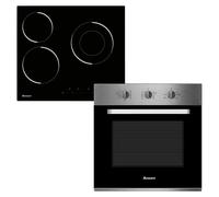 Set de horno y zona de cocción CHVBM703 (Volumen horno: 65 l, Zonas de cocción: 3 ud., Negro/Acero inoxidable)