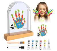Set de Huellas Familiares para 5 Personas, Huellas de Manos Familiares marco, Kit de Huellas de Felicidad, Kit de huella familiar para bricolaje, Pinturas de Dedos No Tóxicas, Regalo de Nacimiento
