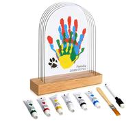 Set de Huellas Familiares para 5 Personas, Kit de Huellas de Manos y Pies de Bebé, Pinturas de Dedos No Tóxicas, Regalo de Nacimiento y Regalo de Navidad