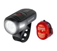 Sigma Set iluminación LED c. StVZO luz del. Aura 45 + luz trasera Nugget II negro 45 Lux