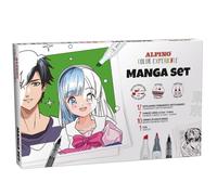 Set de iniciación al manga | Incluye: 12 rotuladores Sketch Marker doble punta color experience, 2 fineliners pigmentados de 0,5 y 0,8 mm, 10 láminas Manga y una guía para pintar manga paso a paso.