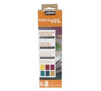 Set De Iniciación Pebeo Porcelaine 150 Pintura Cerámica #2 6 x 20 Ml